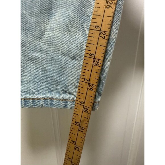 Levi's Womens Button Fly Distressed Bleached Straight Leg Blue Jeans W26 - Picture 11 of 13